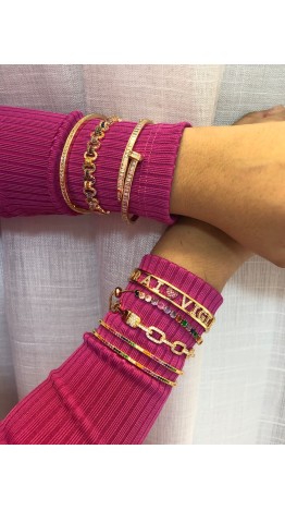 Bracelet Elos TF zirconias brancas (SEMI JOIAS)